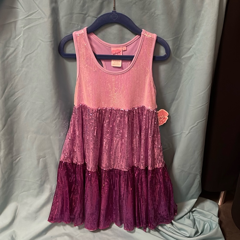Lipstik Girls Purple Ombré Sequin Dress